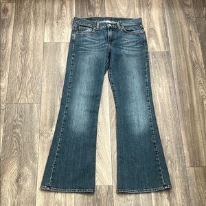 Lucky Brand Sweet N’ Low Blue Flare Wide Leg Jeans